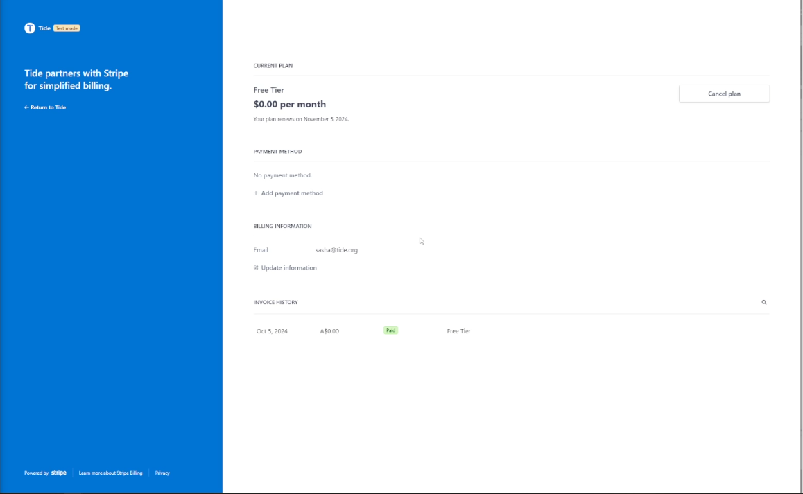 Manage Subscription