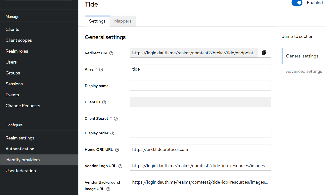 Tide Settings Tab