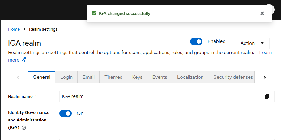 Enable IGA toggle